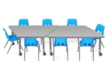 Flex-Space Mobile Trapezoid Table - Gray - US 4885