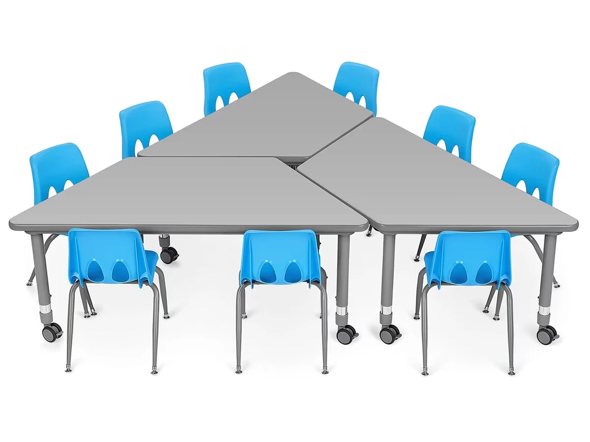 Flex-Space Mobile Trapezoid Table - Gray - US 4885