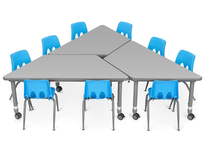 Flex-Space Mobile Trapezoid Table - Gray - US 4885