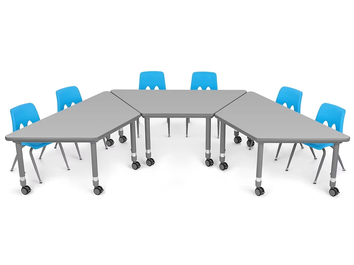 Flex-Space Mobile Trapezoid Table - Gray - US 4885