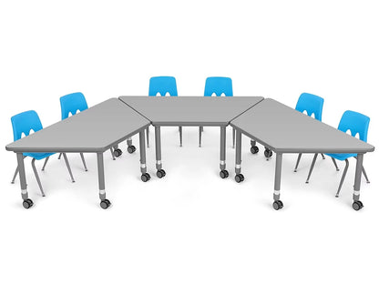 Flex-Space Mobile Trapezoid Table - Gray - US 4885