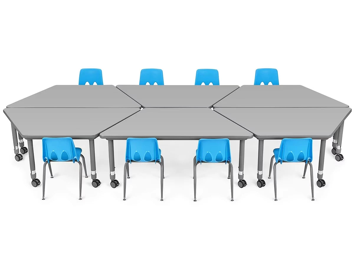 Flex-Space Mobile Trapezoid Table - Gray - US 4885