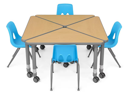 Flex-Space Mobile Triangular Student Desk - Maple - US 3551