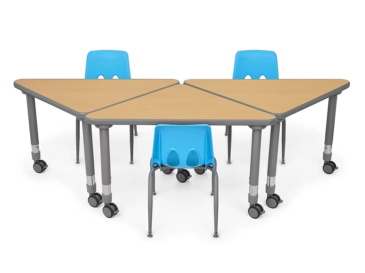 Flex-Space Mobile Triangular Student Desk - Maple - US 3551