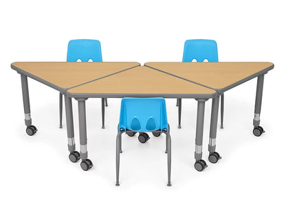 Flex-Space Mobile Triangular Student Desk - Maple - US 3551