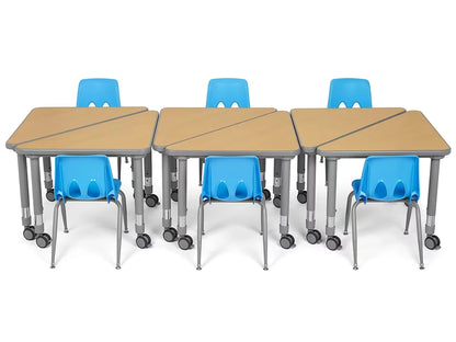 Flex-Space Mobile Triangular Student Desk - Maple - US 3551