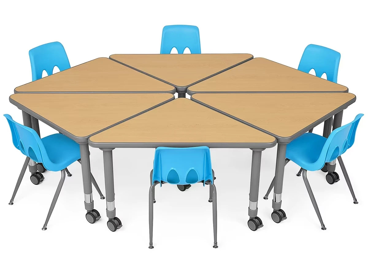 Flex-Space Mobile Triangular Student Desk - Maple - US 3551