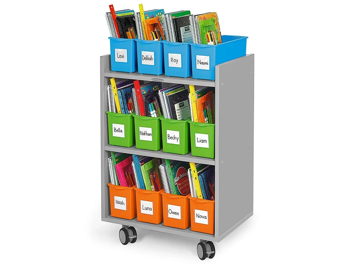 Flex-Space Mobile Storage Bin Center for 12 Students - Gray - US 5653