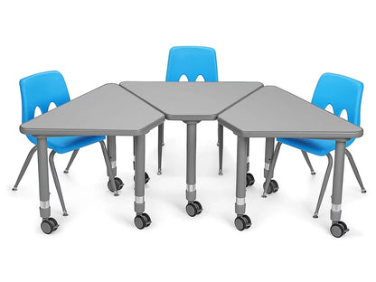 Flex-Space Mobile Wedge Student Desk - Gray - US 9565