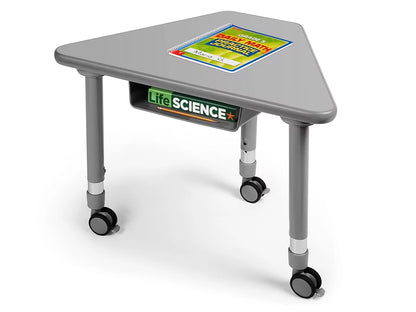 Flex-Space Mobile Wedge Student Desk with Book Box - Gray - US 3713