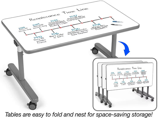 Flex-Space Mobile Flip & Nest Write &  Wipe Tables - US 1305