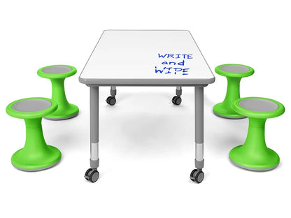 Flex-Space Write & Wipe Table & Wobble Chairs Bundle - US 9843