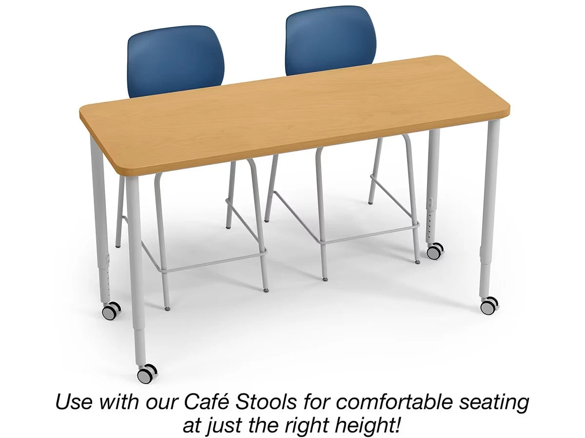 Modern Edge Mobile Standing-Height Rectangular Tables - US 8835