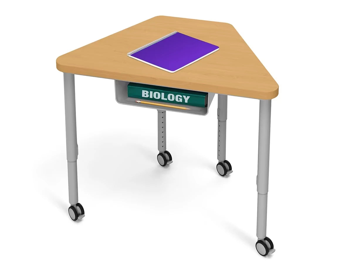 Modern Edge Mobile Trapezoid Student Desk with Book Box - US 3923