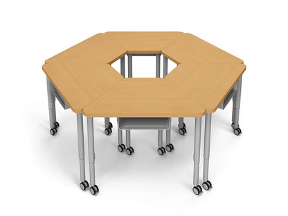 Modern Edge Mobile Trapezoid Student Desk with Book Box - US 3923
