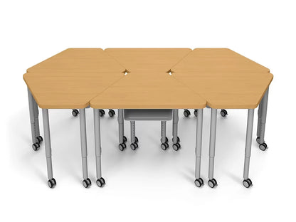 Modern Edge Mobile Trapezoid Student Desk with Book Box - US 3923