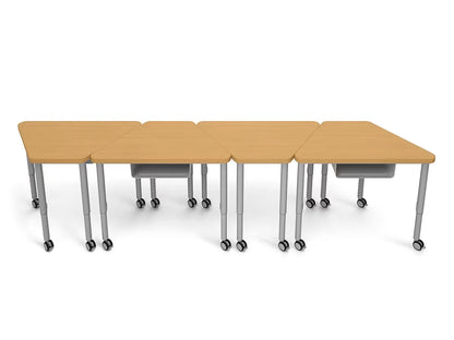 Modern Edge Mobile Trapezoid Student Desk with Book Box - US 3923