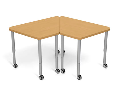 Modern Edge Mobile Trapezoid Student Desk with Book Box - US 3923