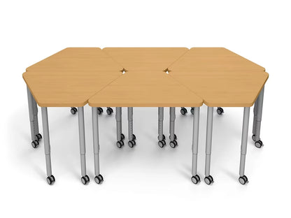 Modern Edge Mobile Trapezoid Student Desk - US 9988