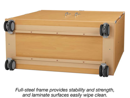 Flex-Space Mobile 3-Shelf Locking Storage Cabinet - Maple - US 5574
