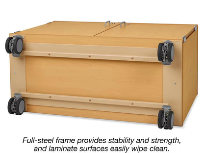 Flex-Space Mobile 2-Shelf Locking Storage Cabinet - Maple - US 8102