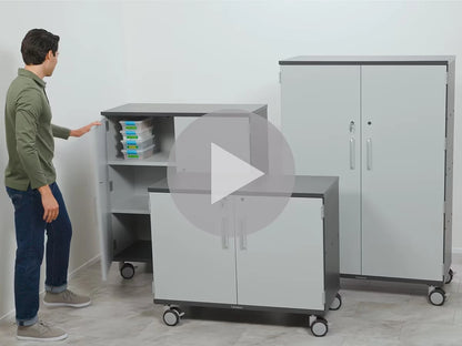 Modern Edge Mobile 4-Shelf Locking Storage Cabinet - US 3799
