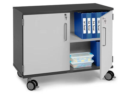 Modern Edge Mobile 2-Shelf Locking Storage Cabinet - US 4588