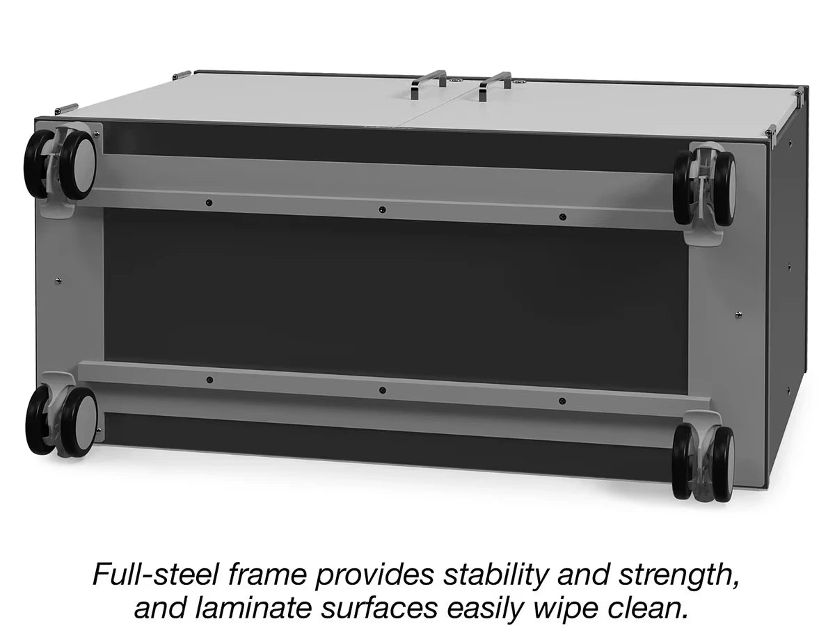 Modern Edge Mobile 2-Shelf Locking Storage Cabinet - US 4588
