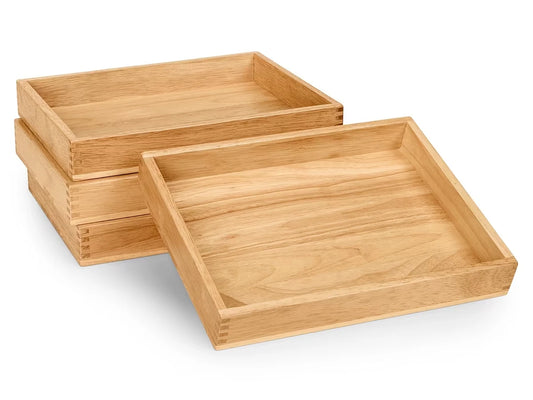 Heavy-Duty Wooden Trays – Set of 4 - US 6782
